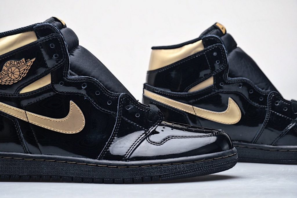 air jordan 1 black gold patent
