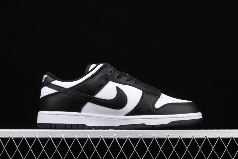 restock dunk low black white