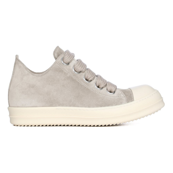 Rick Owens 25SS Hollywood Jumbolaced Low Sneakers In Grey
