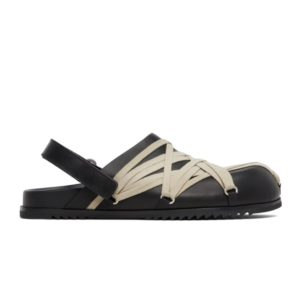 Rick Owens Concordians Megalace Granola Mules In Black
