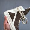 Rick Owens Scarpe Pelle Geobasket In Dust - Image 7